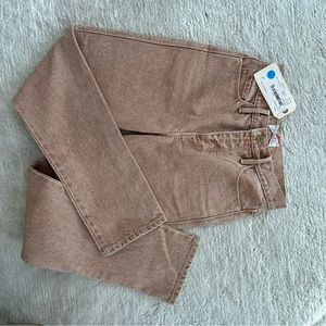 NWT Frame Le Sylvie Jean High Rise Slender Straight Leg Rigid Denim Sand 25